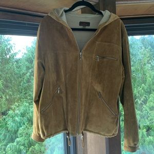 SOLD - Not For Sale 
DANIER HOODED SUEDE BOMBER JACKET